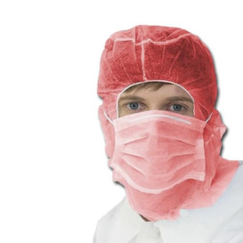 Gorro Integral con Mascarilla de 3 Capas Rojo (500 Uds)