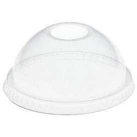 Tapa Cúpula con Agujero PET Cristal Ø8,3cm (100 Uds)