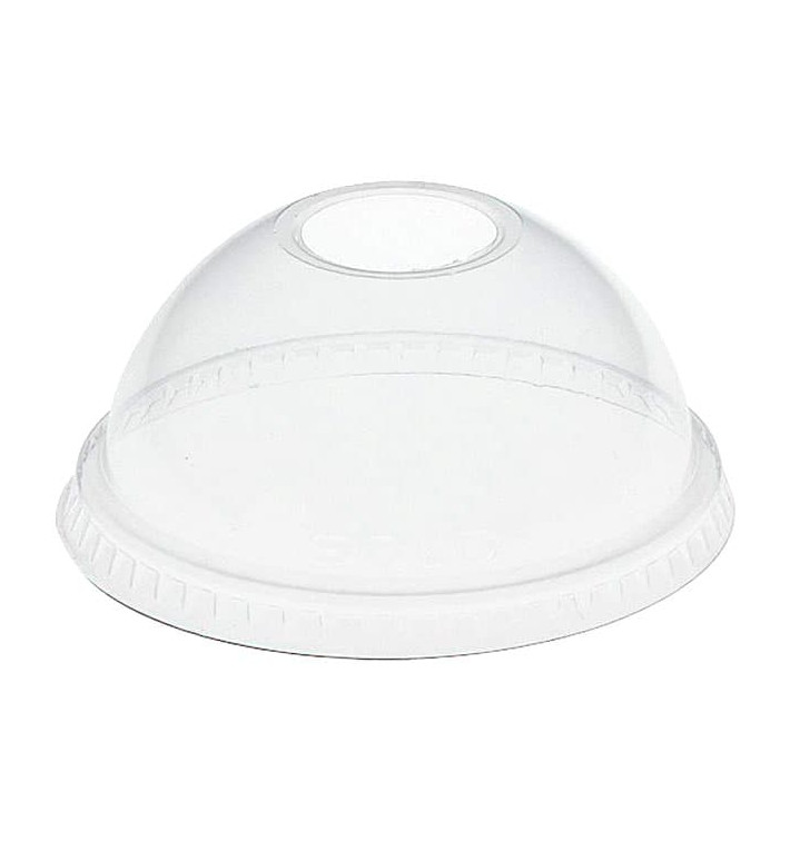 Tapa Cúpula con Agujero PET Cristal Ø9,8cm (1000 Uds)