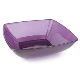 Bol de Plastico Cuadrado Berenjena 28x28cm (20 Uds)