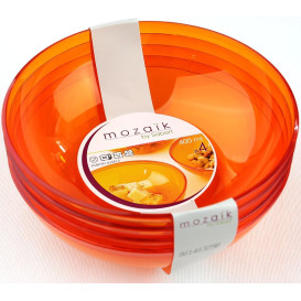 Bol de Plástico Naranja 400ml Ø 14 cm (4 Uds)