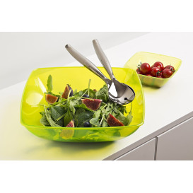 Bol de Plastico Cuadrado Verde 28x28cm (1 Uds)