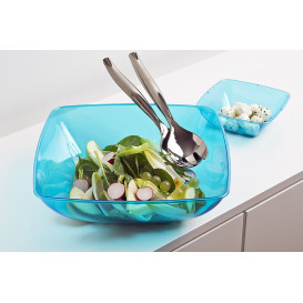 Bol de Plastico Cuadrado Turquesa 28x28cm (1 Uds)