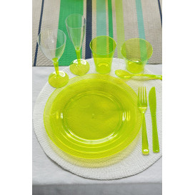 Plato Plastico Redondo Extra Rigido Verde 19cm (120 Uds)