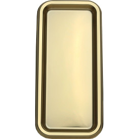 Bandeja Plastico Rectangular Oro 35x16cm (5 Uds)