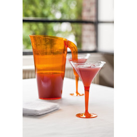 Copa de Plastico Cocktail Pie Naranja 100 ml (6 Uds)