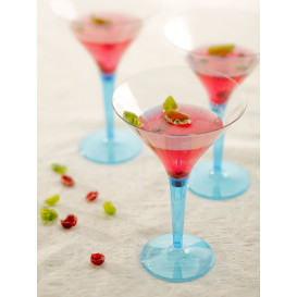 Copa de Plastico Cocktail Pie Turquesa 100 ml (6 Uds)