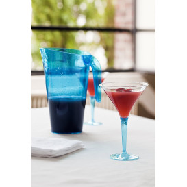Copa de Plastico Cocktail Pie Turquesa 100 ml (6 Uds)