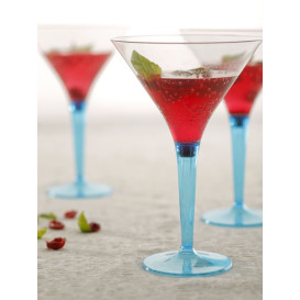 Copa de Plastico Cocktail Pie Turquesa 100 ml (6 Uds)