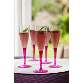 Copa de Plastico Cava Pie Frambuesa 100ml (6 Uds)