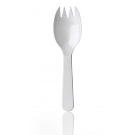 Tenedor Plastico Spork PS 98mm (100 Uds)