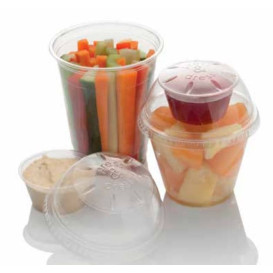 Tapa con Tarrina PET Cristal "Press&Dress" Ø9,2cm (50 Uds)