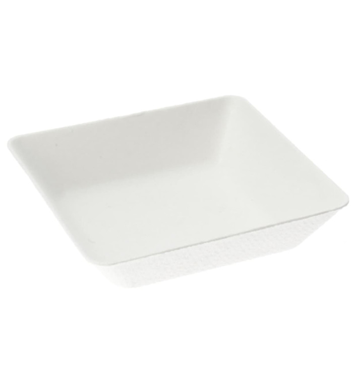 MiniPlato Hondo Caña de Azucar Blanco 6,5x6,5 cm (50 Uds)