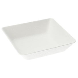 MiniPlato Hondo Caña de Azucar Blanco 6,5x6,5 cm (600 Uds)