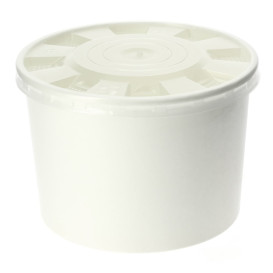Tarrina de Cartón Blanco con Tapa PP 250ml (50 Uds)