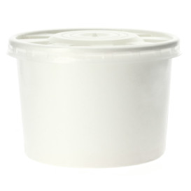 Tarrina de Cartón Blanco con Tapa PP 250ml (250 Uds)