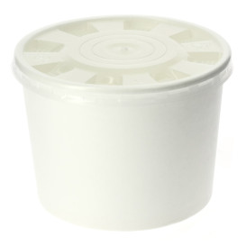 Tarrina de Cartón Blanco con Tapa PP 250ml (250 Uds)
