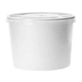 Tarrina de Cartón Blanco con Tapa PP 350ml (50 Uds)