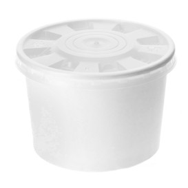 Tarrina de Cartón Blanco con Tapa PP 488ml (250 Uds)