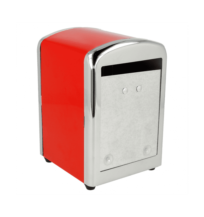 Dispensador Miniservis de Acero Rojo 10,5x9,7x14cm (12 Uds) Dispensador Miniservis de Acero Rojo 10,5x9,7x14cm (12 Uds)