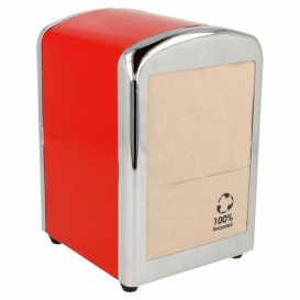 Dispensador Miniservis de Acero Rojo 10,5x9,7x14cm (1 Uds)