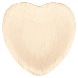 Plato Corazón Hoja de Palma 10x10x1,5cm (200 Uds)