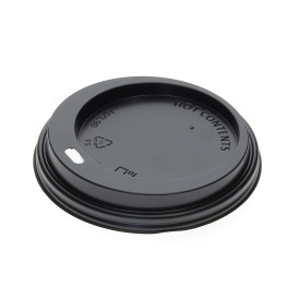 Tapa Agujero Negra Vaso 12, 16 y 22 Oz Ø9,0cm (125 Uds)