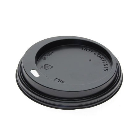 Tapa Travel con Agujero PS para Vaso Cartón Negra Ø9,0cm (100 Uds)