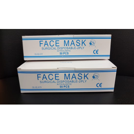 Mascarilla Rectangular con gomas TST Blanco 2C (2000 Uds)