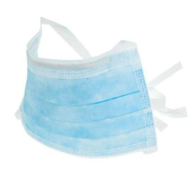 Mascarilla Rectangular Azul de Triple Capa con Cintas (1.000 Uds)