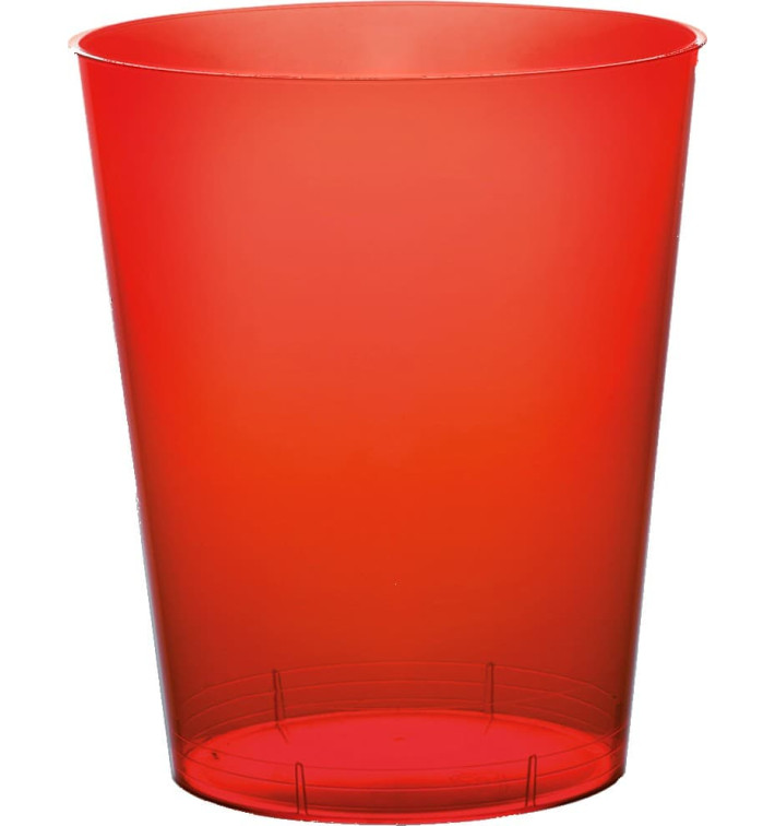 Vaso de Plastico Moon Rojo Transp. PS 350ml (400 Uds)