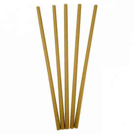 Pajita Recta de Papel Kraft Ø6mm 20cm (6000 Uds)