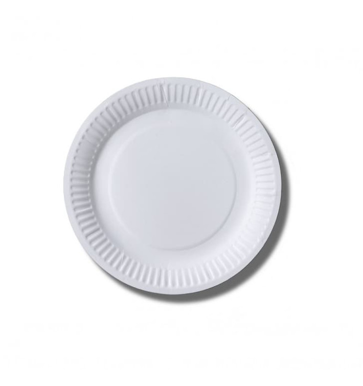 Plato de Papel Biocoated Blanco Ø18 cm (800 Uds) Plato de Papel Biocoated Blanco Ø18 cm (800 Uds)