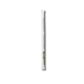 Pajita Recta Enfundada de PLA Negra Ø6mm 14cm (13000 Uds)