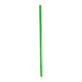 Pajita Recta Enfundada de PLA Verde Ø6mm 20cm (250 Uds)