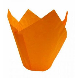 Cápsula Muffin Tulipa Antigrasa 72 mm Naranja (2160 Uds)