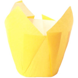 Cápsula Muffin Tulipa Antigrasa 72 mm Amarillo (135 Uds)