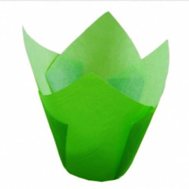 Cápsula Muffin Tulipa Antigrasa 80 mm Verde (125 Uds)