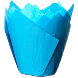 Cápsula Muffin Tulipa Antigrasa 80 mm Azul (2000 Uds)