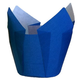Cápsula Muffin Tulipa Antigrasa 80 mm Azul (2000 Uds)