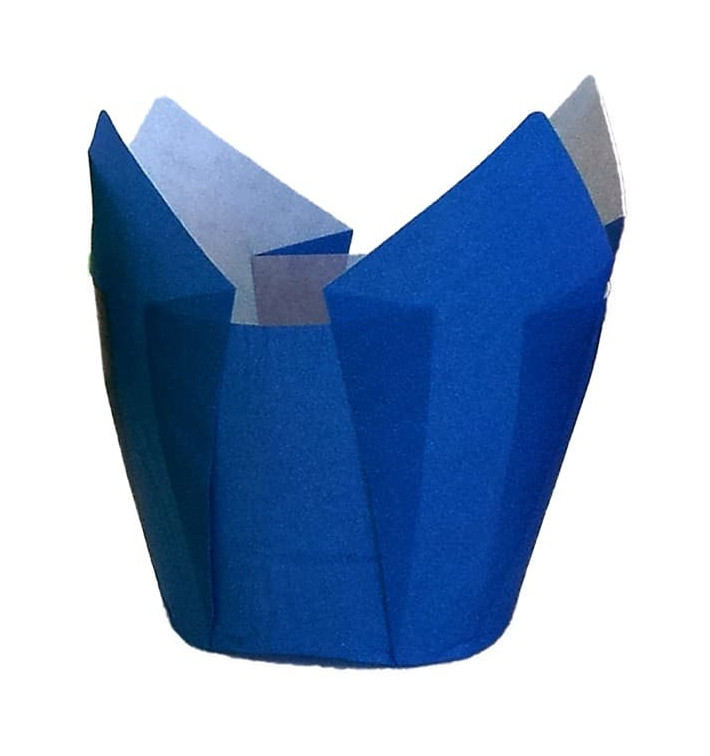 Cápsula Muffin Tulipa Antigrasa 72 mm Azul (2160 Uds)