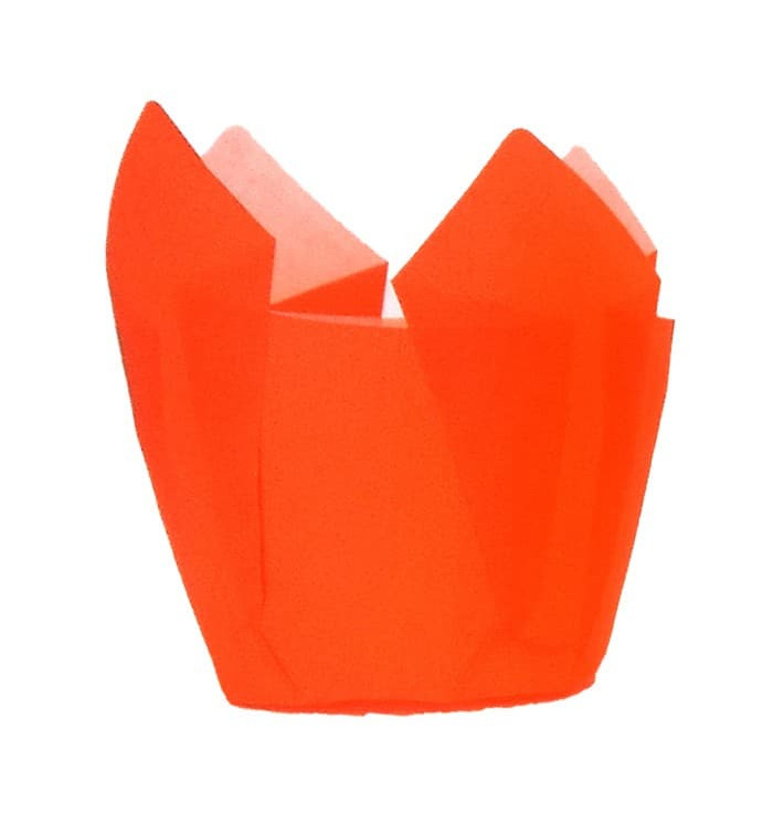 Cápsula Muffin Tulipa Antigrasa 72 mm Naranja (2160 Uds)