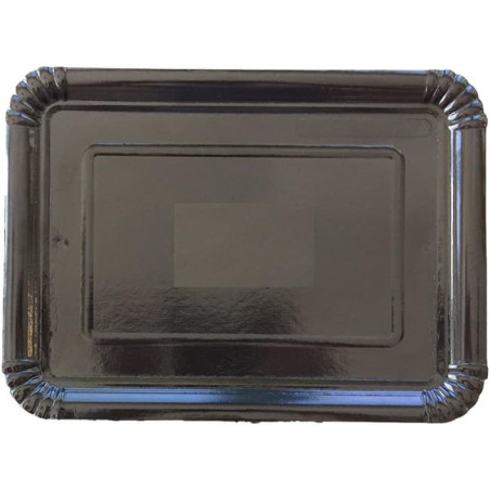 Bandeja de Cartón Rectangular Negra 20x27 cm (100 Uds)