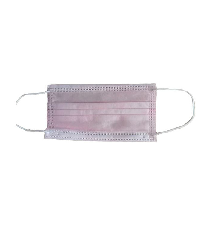 Mascarilla Rosa de Triple Capa con gomas (1000 Uds) Mascarilla Rosa de Triple Capa con gomas (1000 Uds)