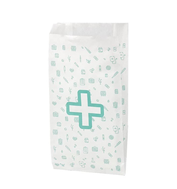 Bolsa de Papel Blanca Farmacia 14+7x27cm (125 Uds)