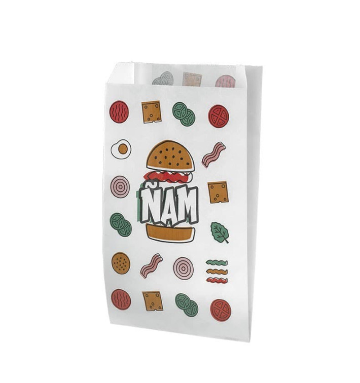 Bolsa para Hamburguesa Antigrasa Ñam 14+7x27cm (1000 Uds)