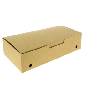 Caja Comida para Llevar Grande Kraft 200x100x50mm (375 Uds)