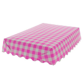 Bandeja Cartón Cerrada Gofres 18,2x12,2x3cm Rosa (500 Uds)
