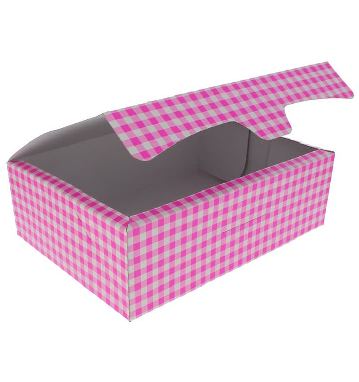 Caja Pasteleria Carton 25,8x18,9x8cm 2Kg Rosa (25 Uds)