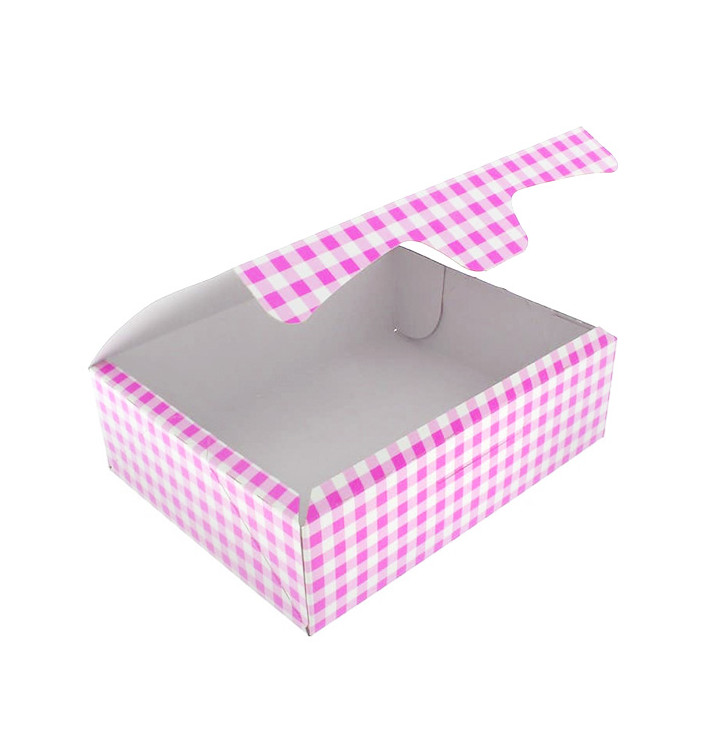Caja Pasteleria Carton 18,2x13,6x5,2cm 500g Rosa (25 Uds)